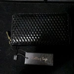 Trendy rolling sage small zippy wallet